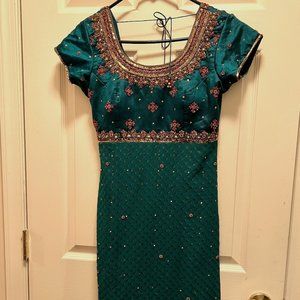 Teal punjabi suit / anarkali